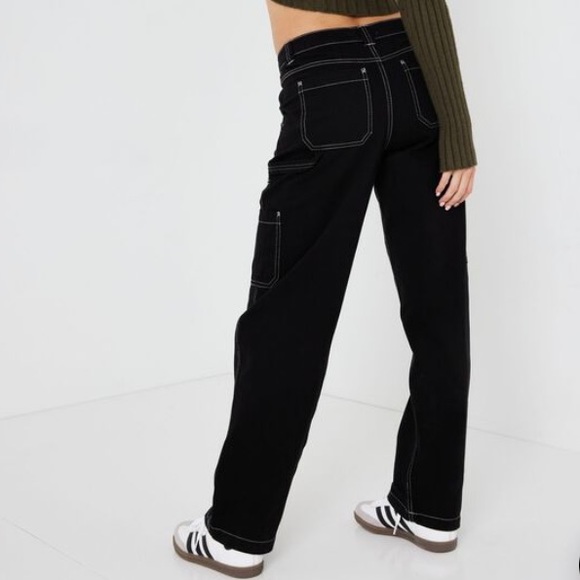 Garage Black Cotton Cargo Pants - Picture 3 of 5